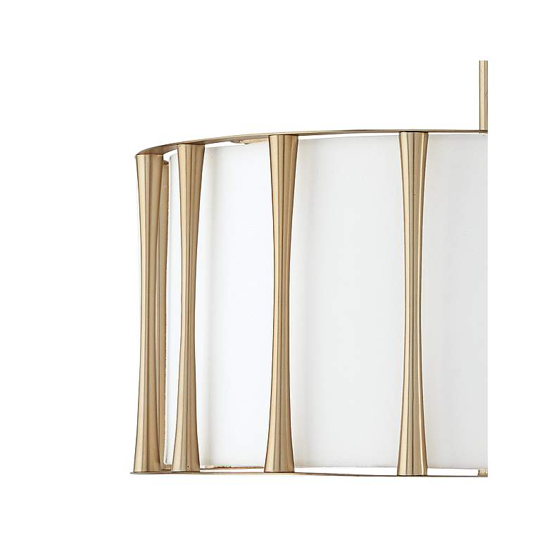 Image 3 24.5 inch W x 11 inch H 4-Light Pendant in Matte Brass with White Fabric more views