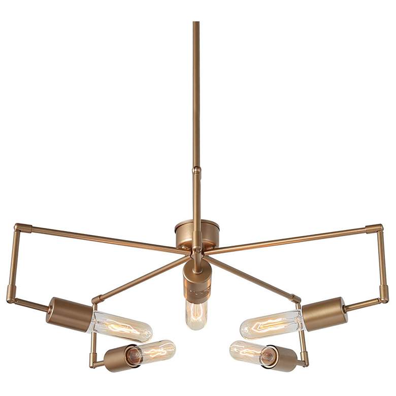 Image 1 24.5" Wide 5-Light Brass Branching Sputnik Chandelier