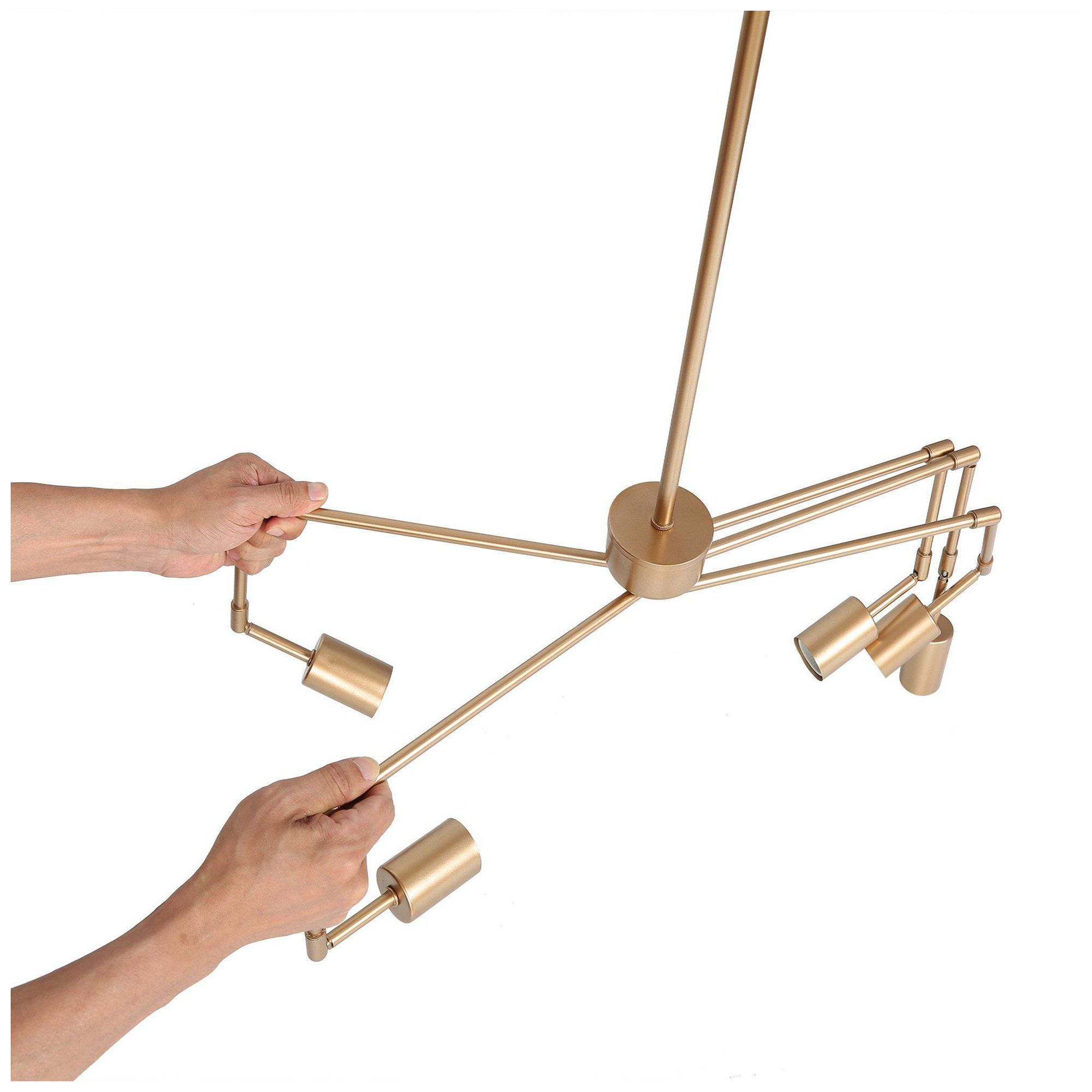 Image 2 24.5" Wide 5-Light Brass Branching Sputnik Chandelier more views