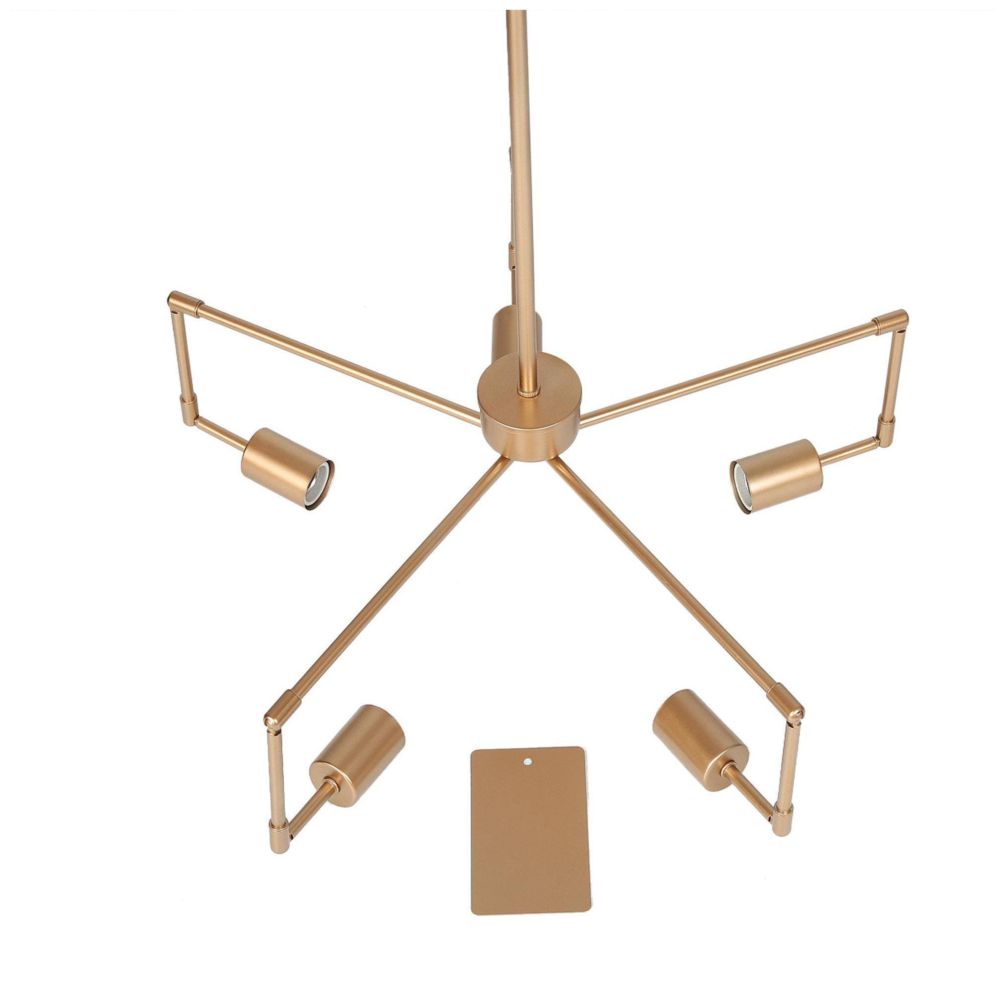 Image 5 24.5" Wide 5-Light Brass Branching Sputnik Chandelier more views