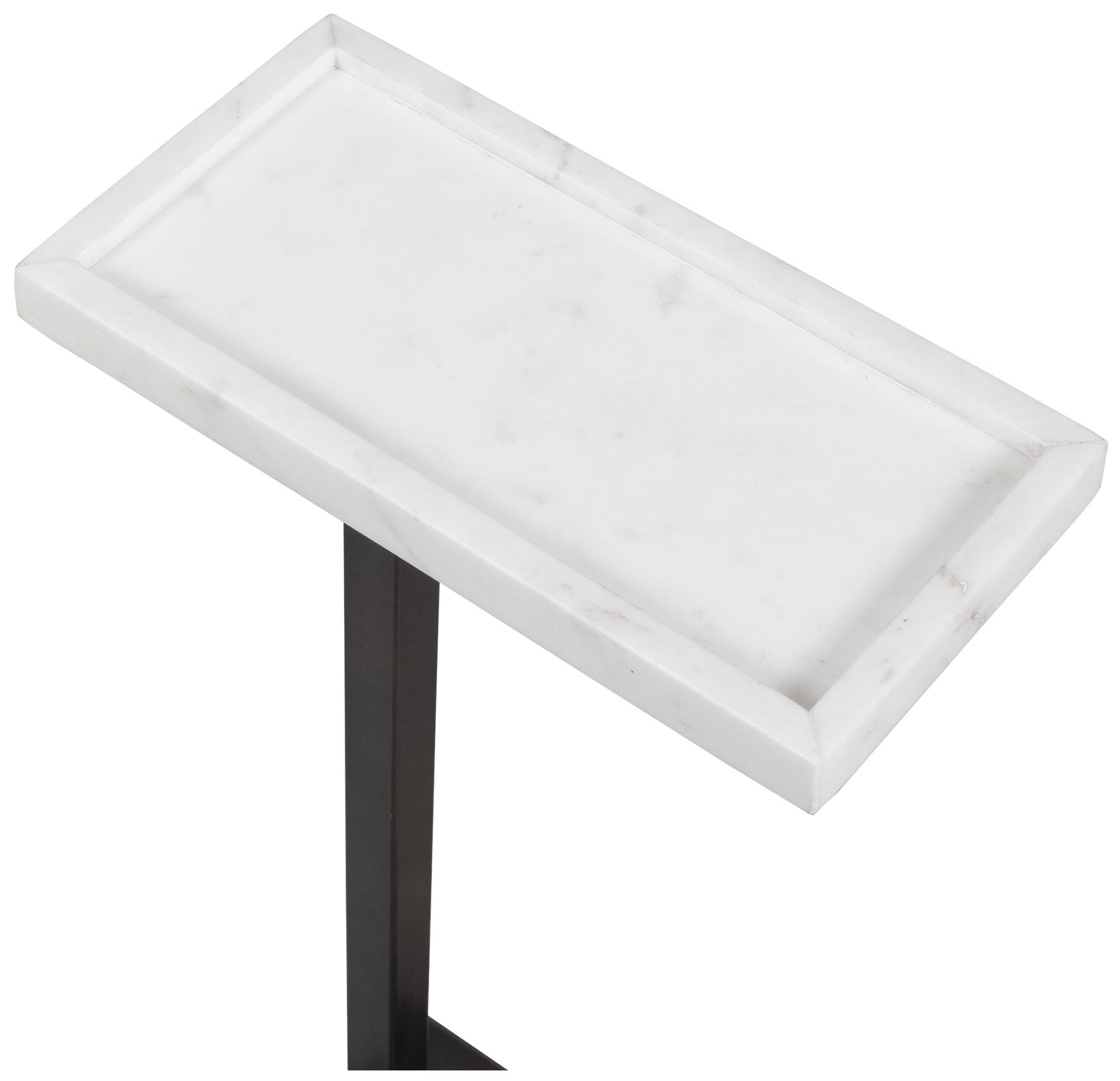 Image 6 24" High Dark Bronze Metal with White Marble Top Accent Table more views
