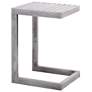 24&#39; High Grey Brushed Acacia Wood C-Form Table
