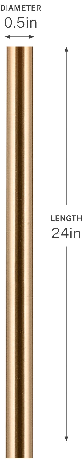 Image 2 24-in Length x .50-in Diameter Accessory Stem in Champagne Bronze more views