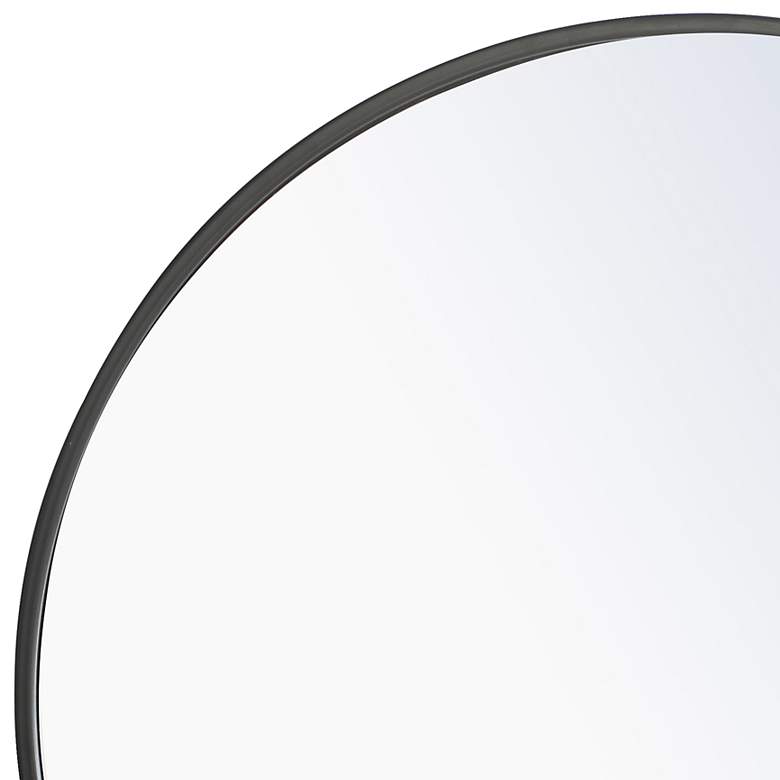 Image 3 24-in W x 24-in H Metal Frame Round Wall Mirror in Black more views