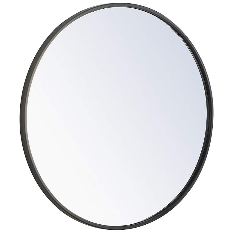 Image 7 24-in W x 24-in H Metal Frame Round Wall Mirror in Black more views