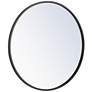 24-in W x 24-in H Metal Frame Round Wall Mirror in Black