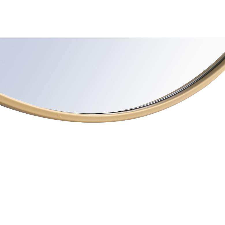 Image 7 24-in W x 24-in H Metal Frame Round Wall Mirror in Brass more views