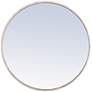 24-in W x 24-in H Metal Frame Round Wall Mirror in Silver