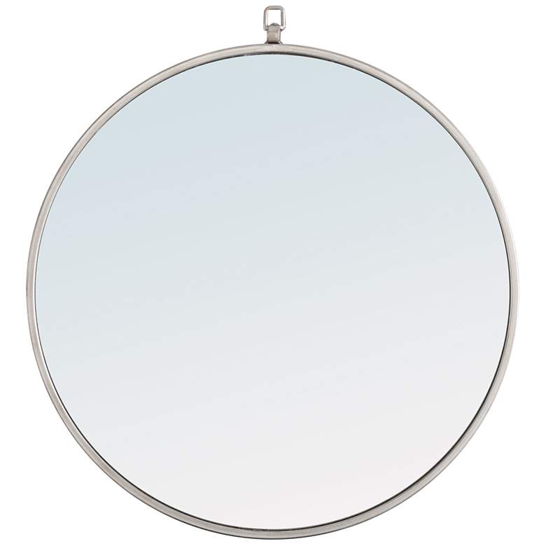 Image 1 24-in W x 24-in H Metal Frame Round Wall Mirror in Silver