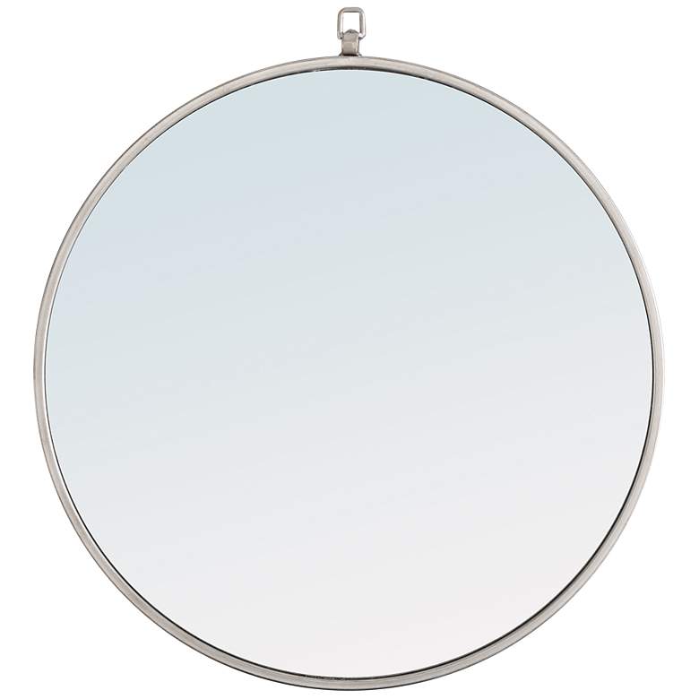 Image 2 24-in W x 24-in H Metal Frame Round Wall Mirror in Silver