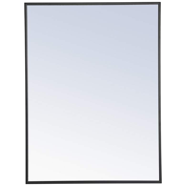 Image 1 24-in W x 32-in H Metal Frame Rectangle Wall Mirror in Black