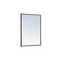 Thumbnail4 of 24-in W x 32-in H Metal Frame Rectangle Wall Mirror in Black more views