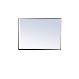 Image5 of 24-in W x 32-in H Metal Frame Rectangle Wall Mirror in Black more views