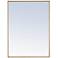 24-in W x 32-in H Metal Frame Rectangle Wall Mirror in Brass