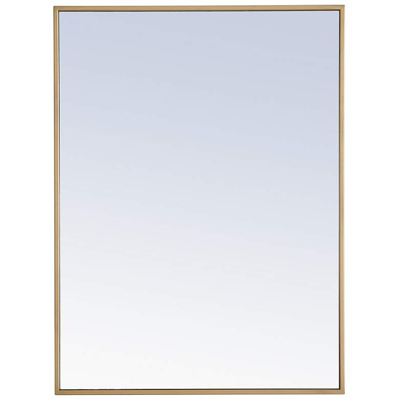 Image 6 24-in W x 32-in H Metal Frame Rectangle Wall Mirror in Brass more views