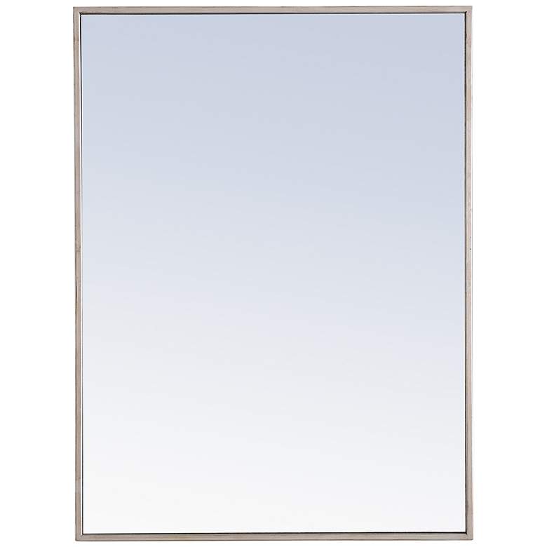Image 2 24-in W x 32-in H Metal Frame Rectangle Wall Mirror in Silver