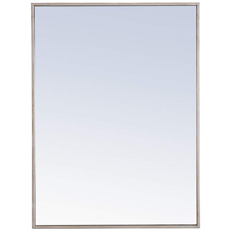 Image 5 24-in W x 32-in H Metal Frame Rectangle Wall Mirror in Silver more views