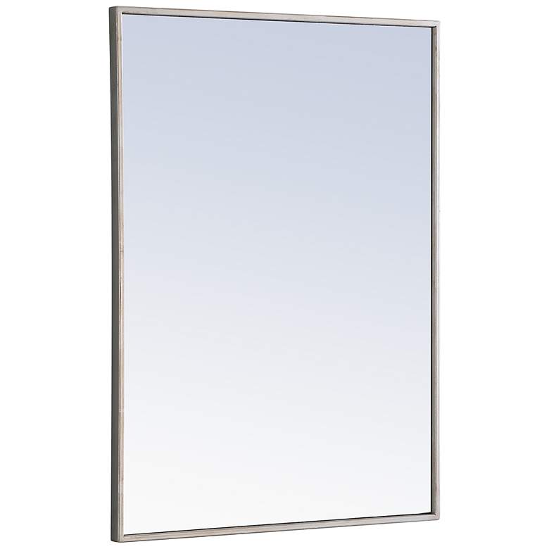 Image 6 24-in W x 32-in H Metal Frame Rectangle Wall Mirror in Silver more views