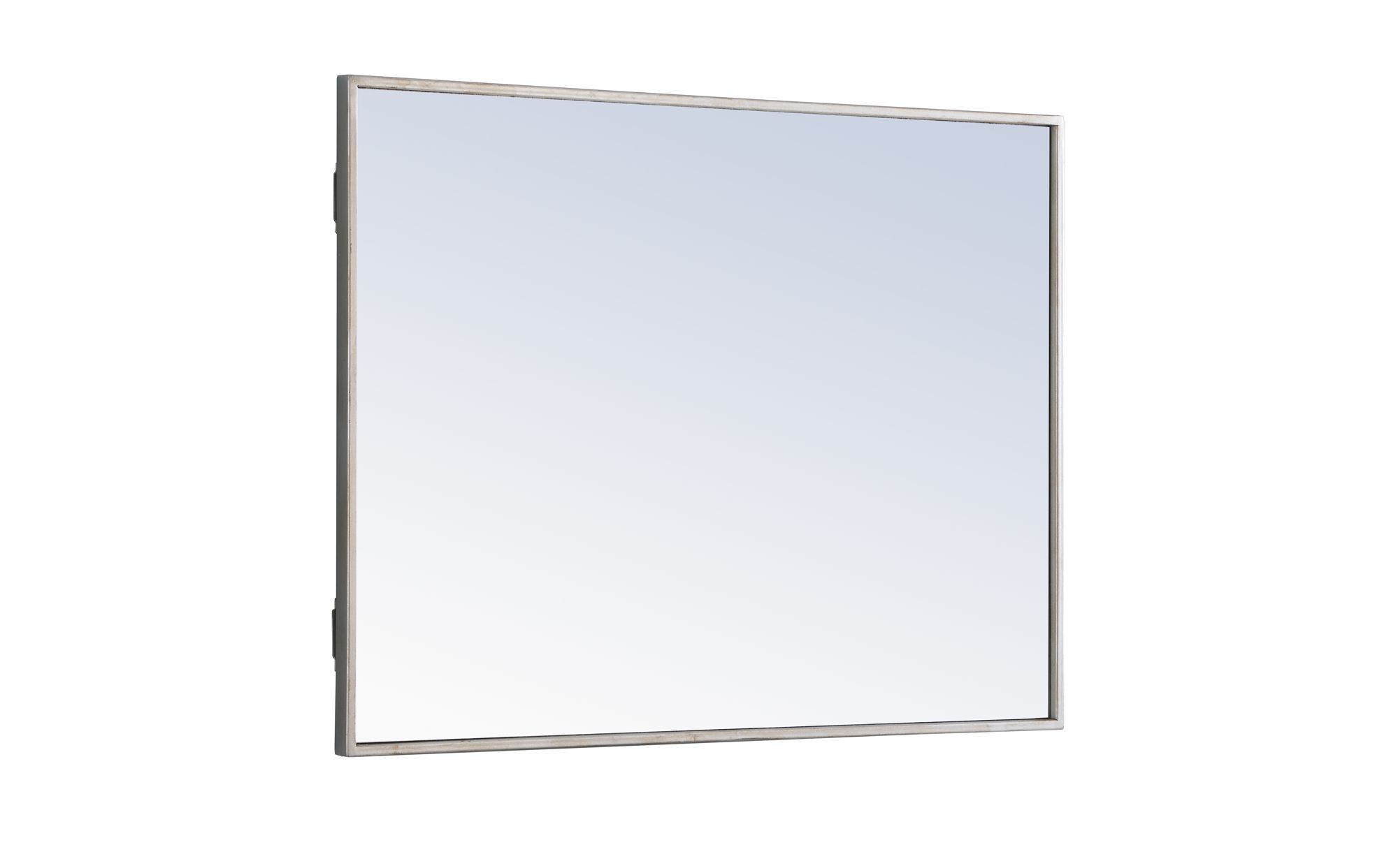 24-in W x 32-in H Metal Frame Rectangle Wall Mirror in Silver