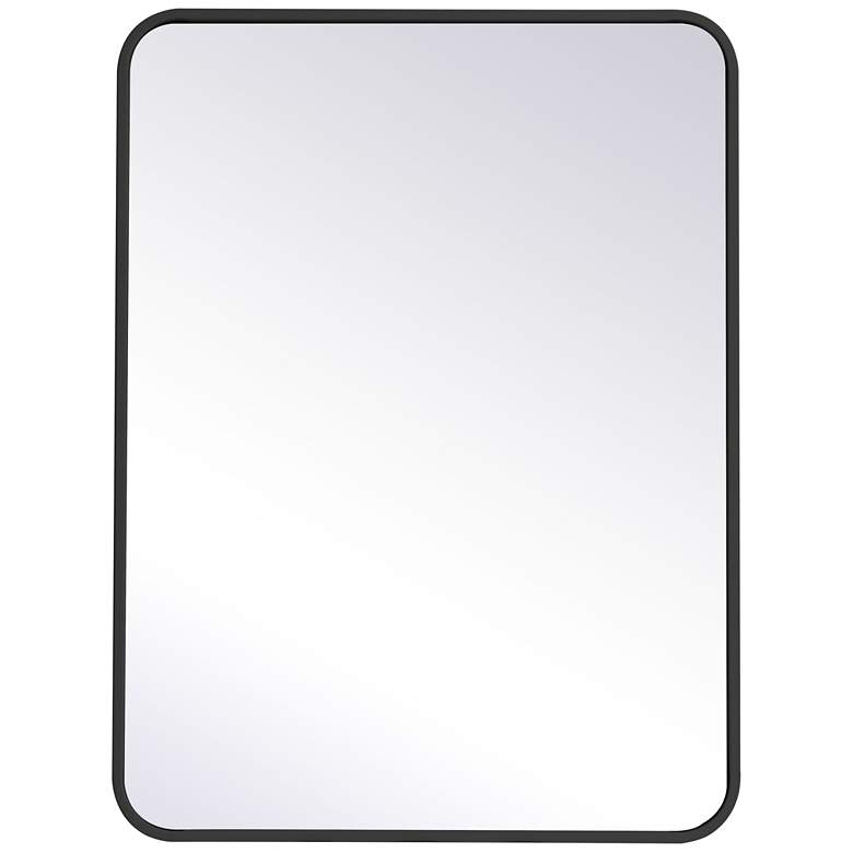 Image 1 24-in W x 32-in H Soft Corner Metal Rectangular Wall Mirror in Black