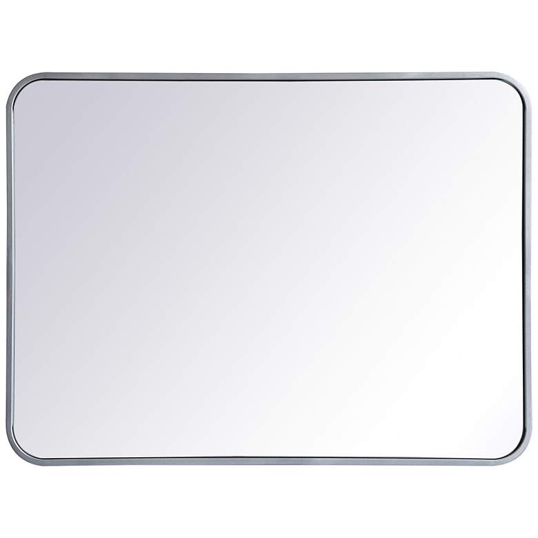 Image 2 24-in W x 32-in H Soft Corner Metal Rectangular Wall Mirror in Silver