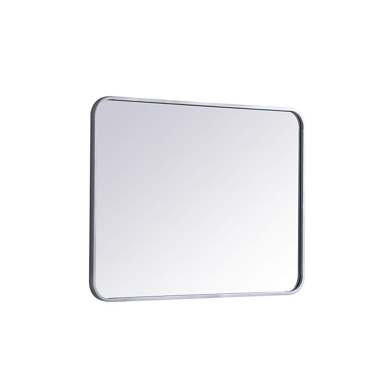 Image 6 24-in W x 32-in H Soft Corner Metal Rectangular Wall Mirror in Silver more views