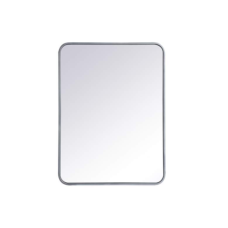 Image 7 24-in W x 32-in H Soft Corner Metal Rectangular Wall Mirror in Silver more views