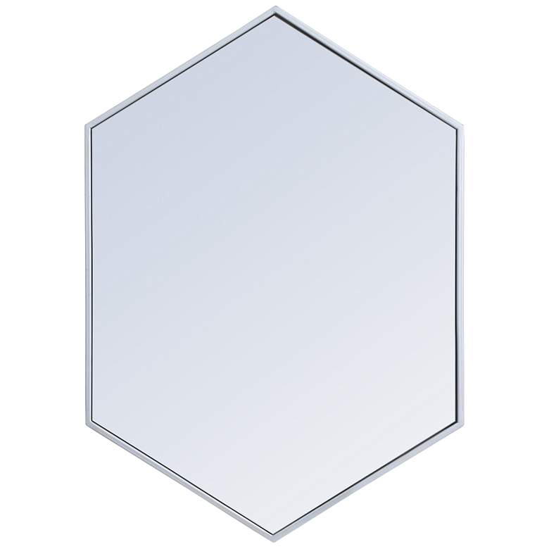 Image 1 24-in W x 34-in H Metal Frame Hexagon Wall Mirror in Silver