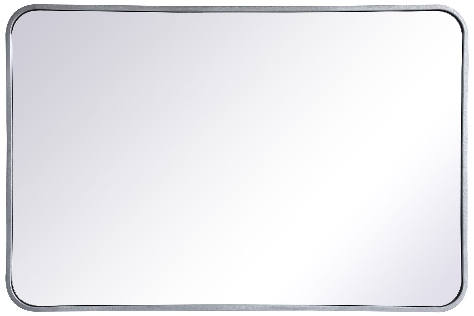Image 2 24-in W x 36-in H Soft Corner Metal Rectangular Wall Mirror in Silver