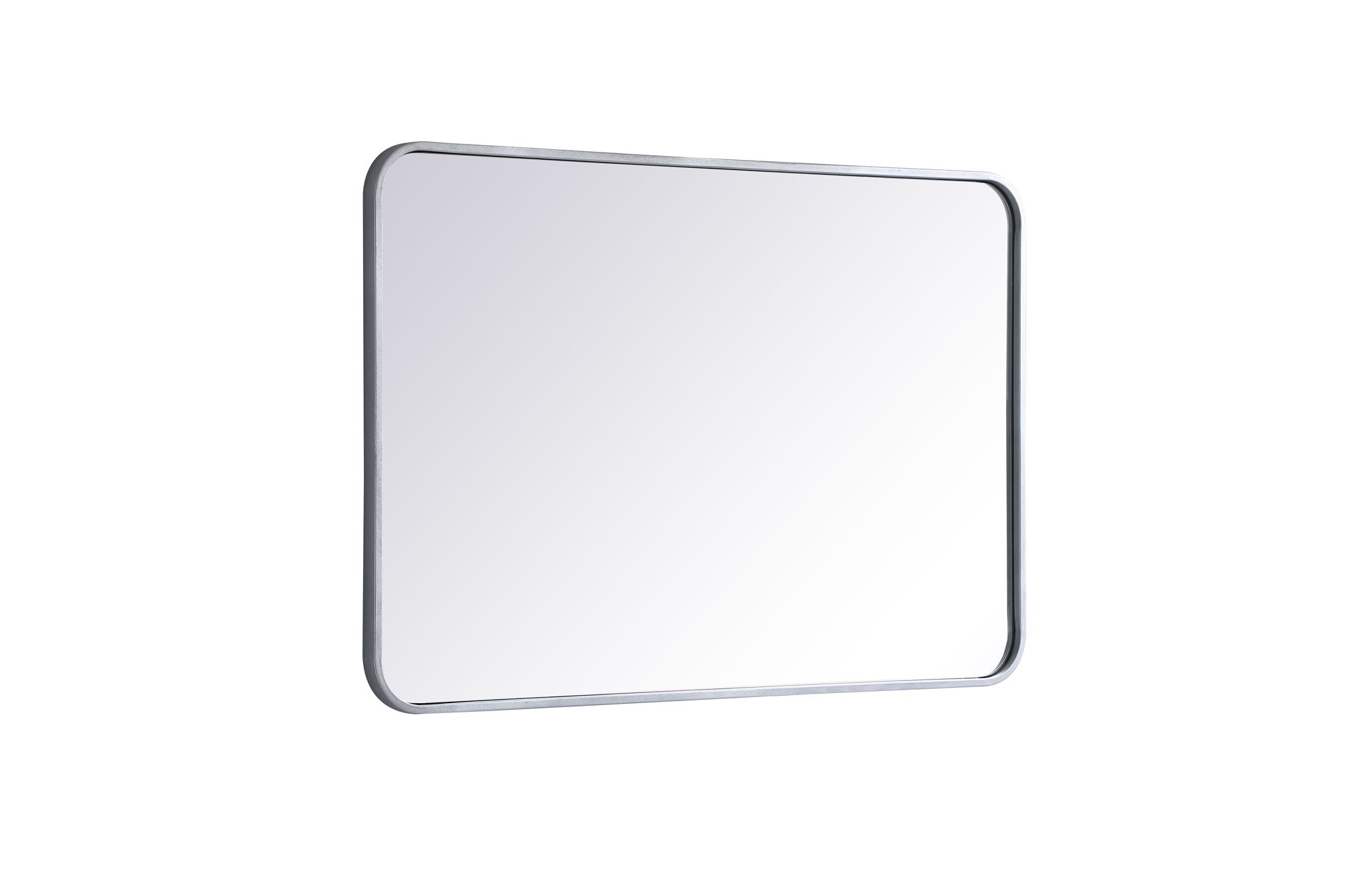 Image 6 24-in W x 36-in H Soft Corner Metal Rectangular Wall Mirror in Silver more views