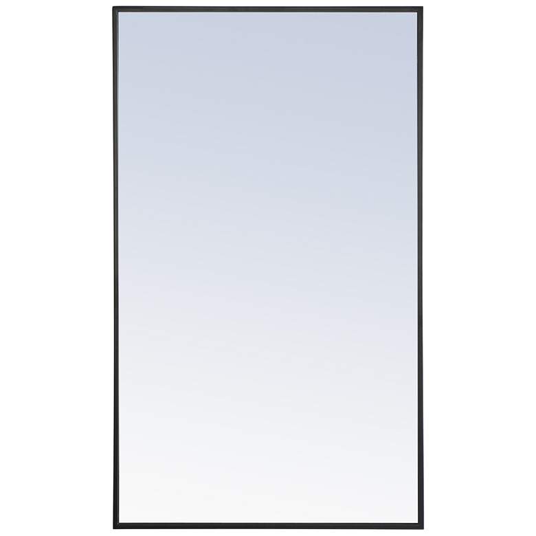Image 1 24-in W x 40-in H Metal Frame Rectangle Wall Mirror in Black