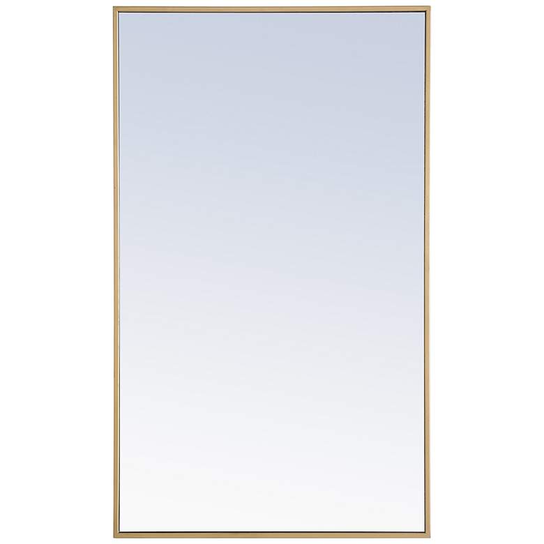 Image 3 24-in W x 40-in H Metal Frame Rectangle Wall Mirror in Brass