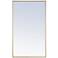 24-in W x 40-in H Metal Frame Rectangle Wall Mirror in Brass