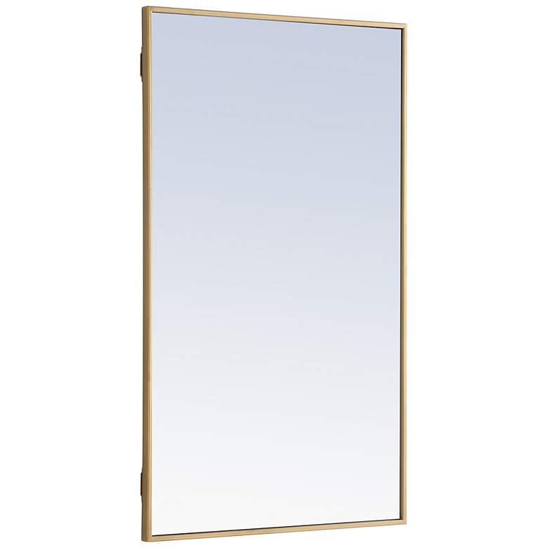 Image 6 24-in W x 40-in H Metal Frame Rectangle Wall Mirror in Brass more views