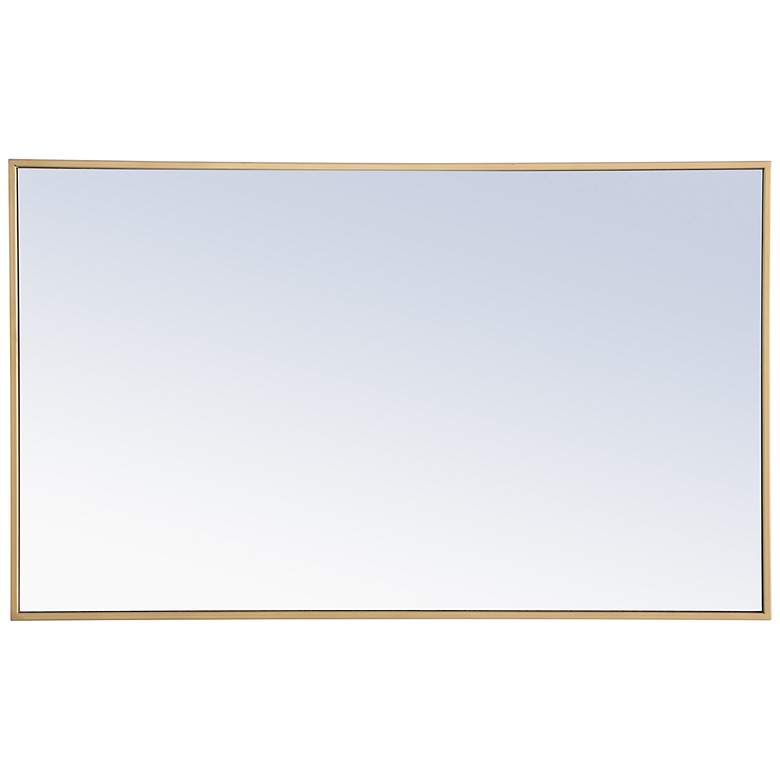Image 7 24-in W x 40-in H Metal Frame Rectangle Wall Mirror in Brass more views