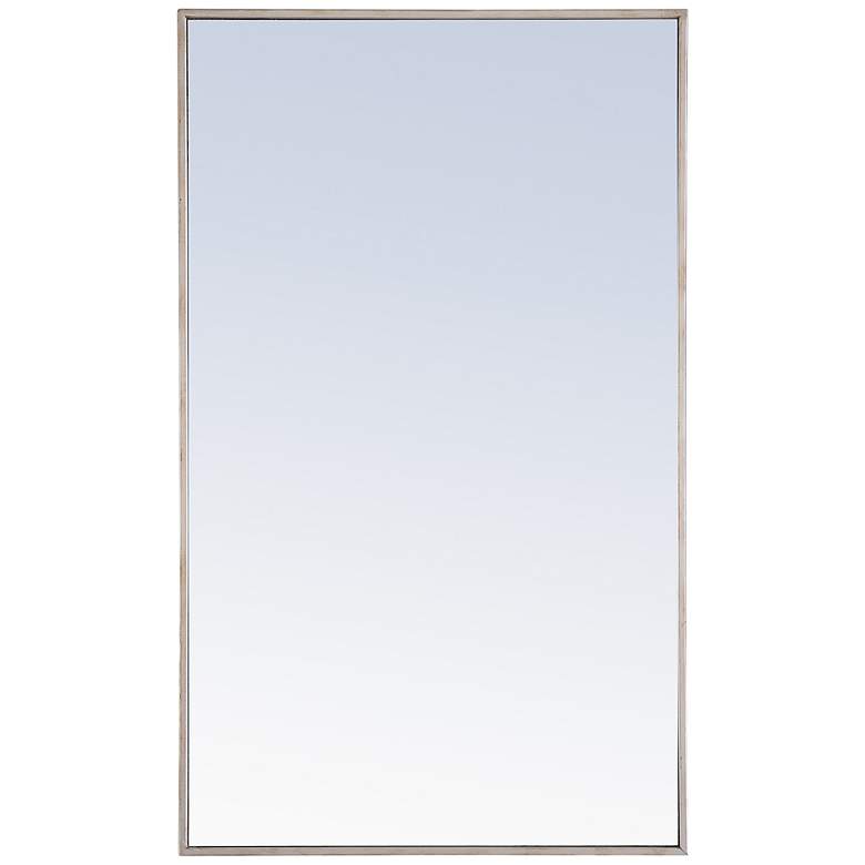 Image 2 24-in W x 40-in H Metal Frame Rectangle Wall Mirror in Silver
