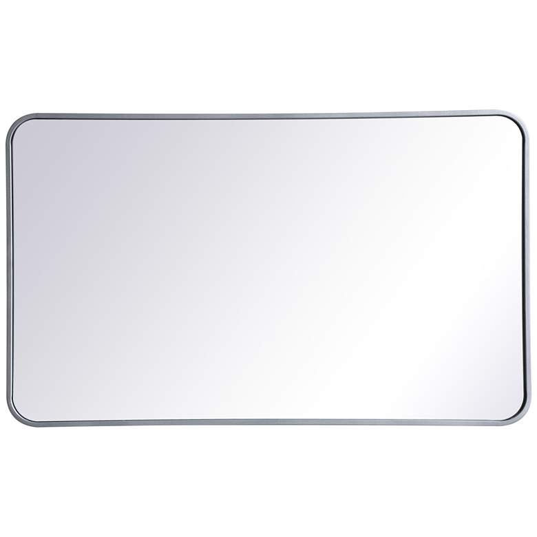 Image 1 24-in W x 40-in H Soft Corner Metal Rectangular Wall Mirror in Silver