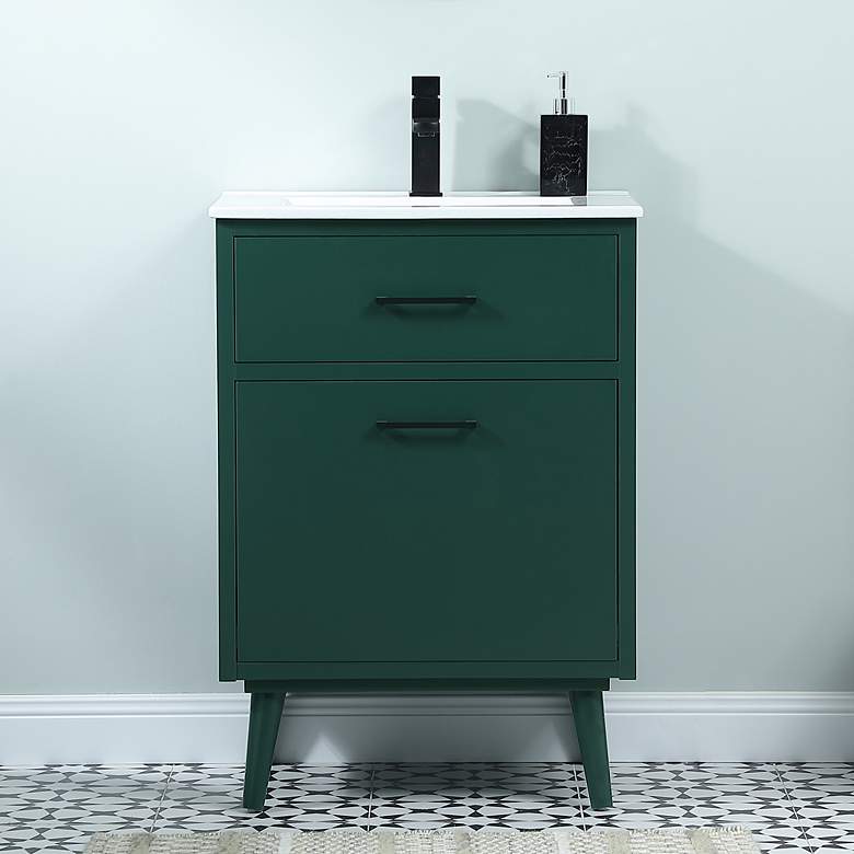 Image 1 24 Inch Bathroom Vanity In Green