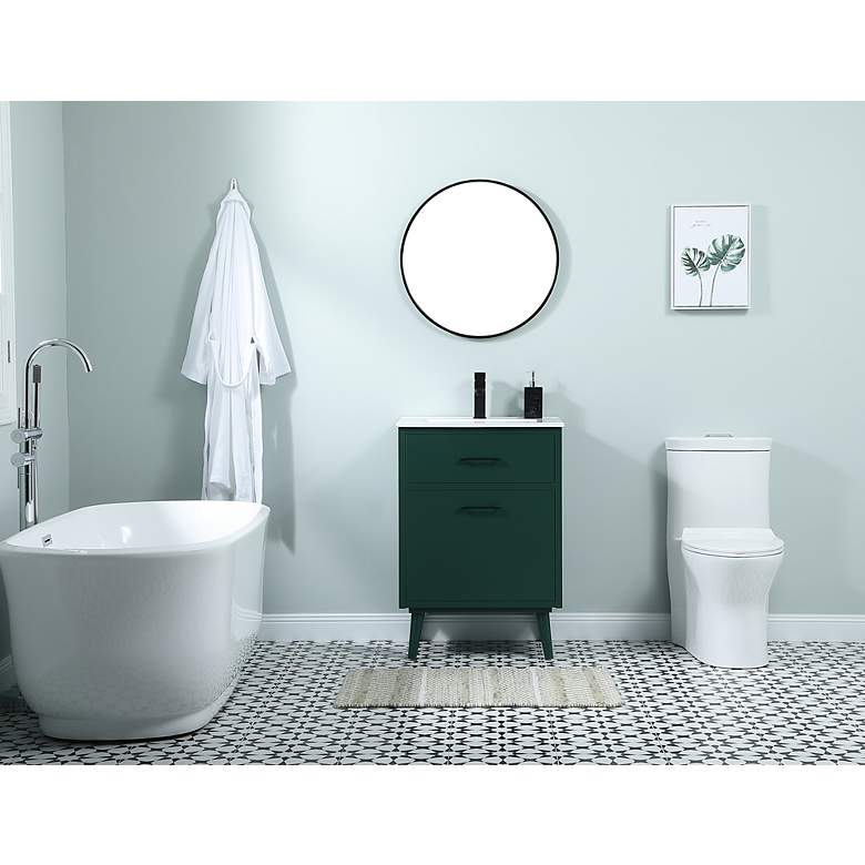 Image 5 24 Inch Bathroom Vanity In Green more views