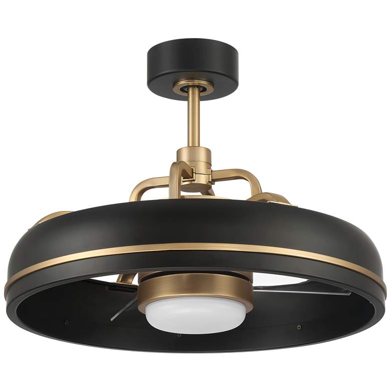 Image 1 24" Craftmade Taylor Flat Black and Satin Brass LED Smart Fandelier