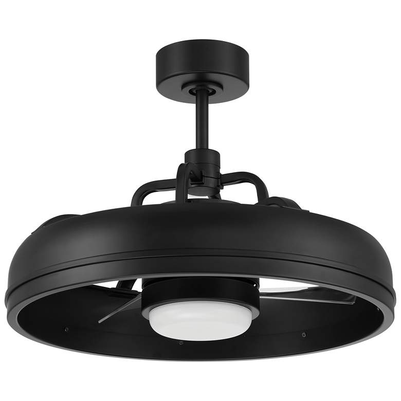 Image 1 24 inch Craftmade Taylor Flat Black Damp Rated LED Smart Fandelier