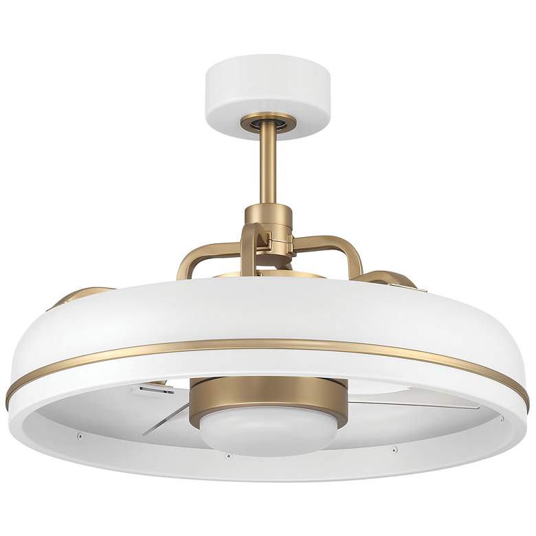 Image 1 24" Craftmade Taylor White and Satin Brass LED Smart Fandelier