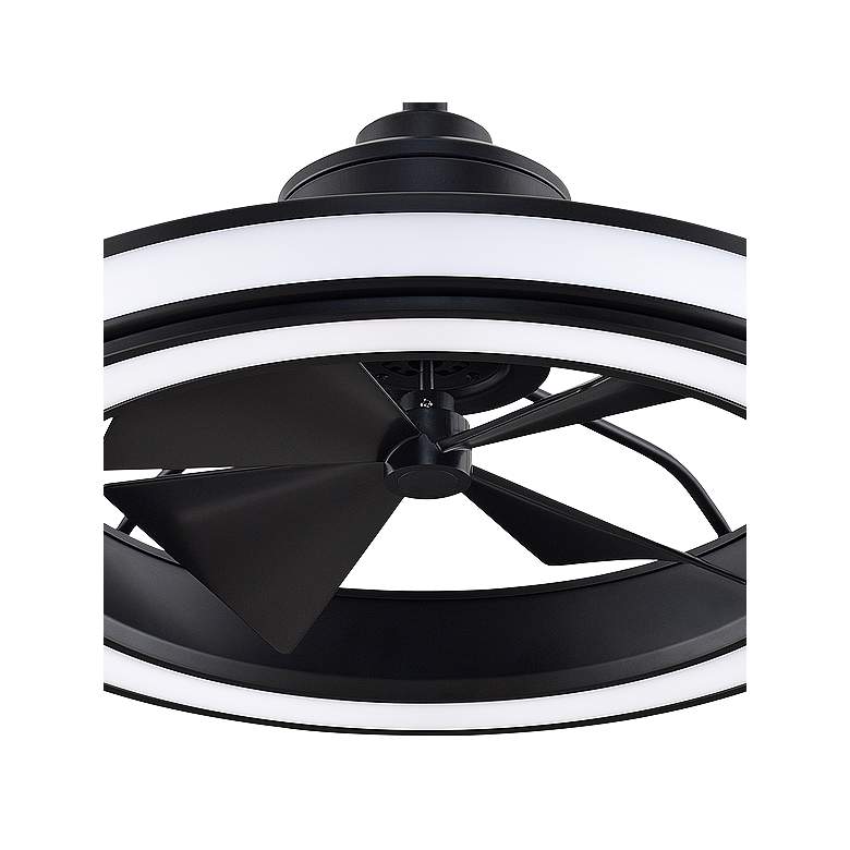 Image 3 24 inch Fanimation Gleam Black Damp Location Modern LED Fan with Remote more views