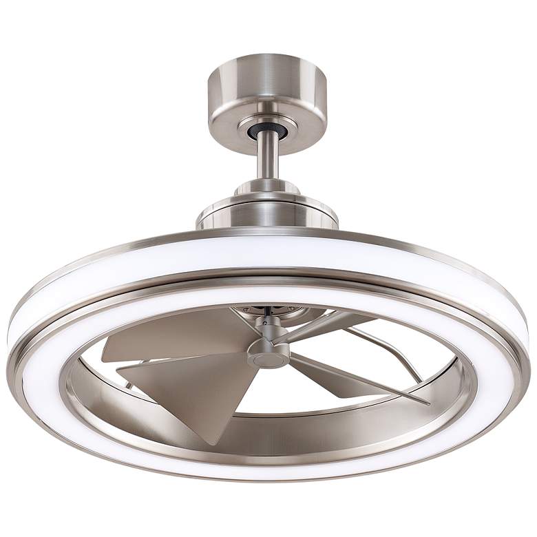 Image 2 24" Fanimation Gleam Brushed Nickel LED Damp Ceiling Fan with Remote