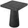 24" High Black Cement Square Side Table with Pedestal Base