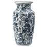 24" High Blue and White Chinoiserie Urn-Shaped Vase