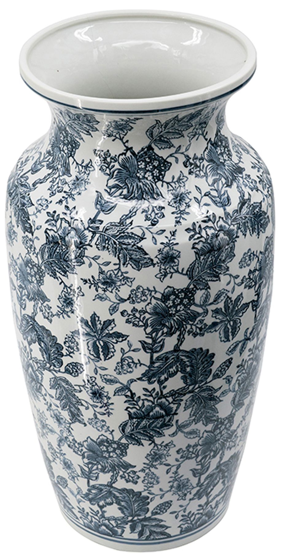 Image 3 24" High Blue and White Chinoiserie Urn-Shaped Vase more views