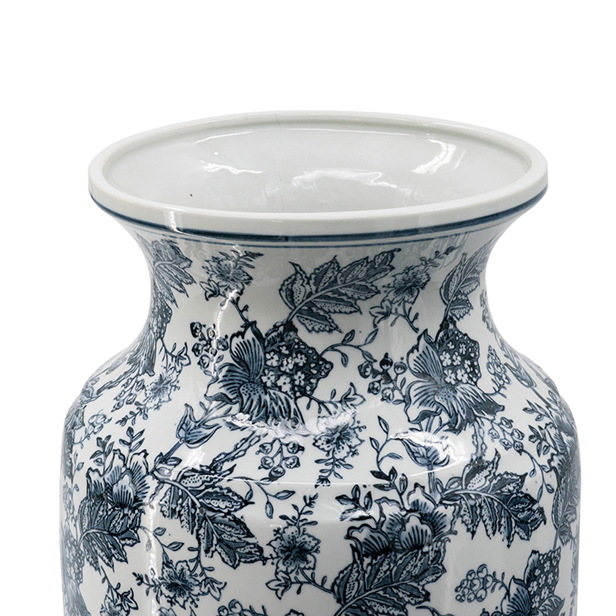 Image 4 24" High Blue and White Chinoiserie Urn-Shaped Vase more views