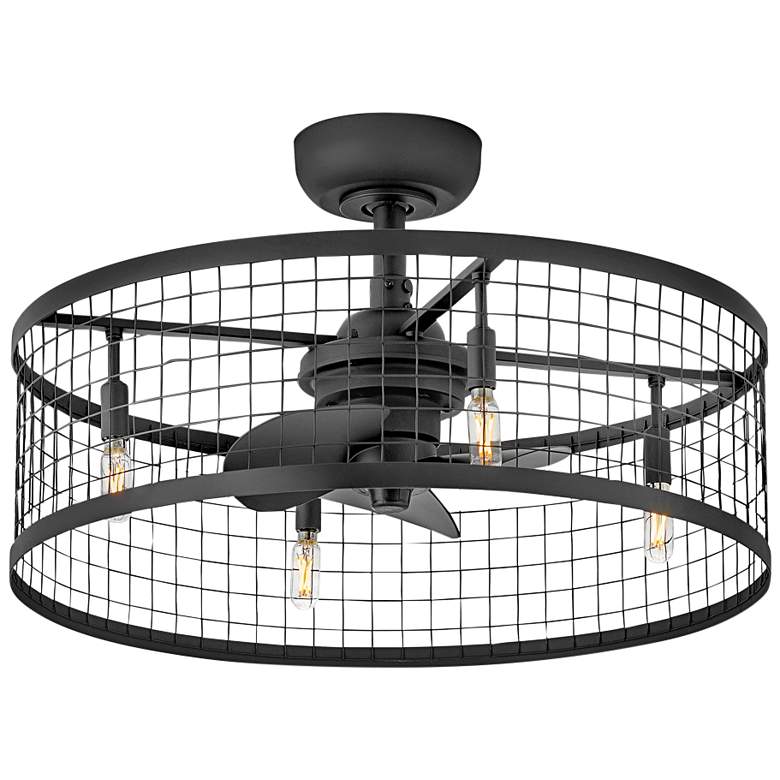 Image 3 24 inch Hinkley Finnigan Matte Black LED Fandelier Ceiling Fan with Remote