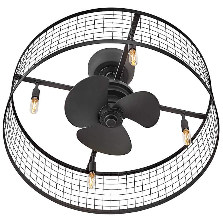 Image 5 24" Hinkley Finnigan Matte Black LED Fandelier Ceiling Fan with Remote more views